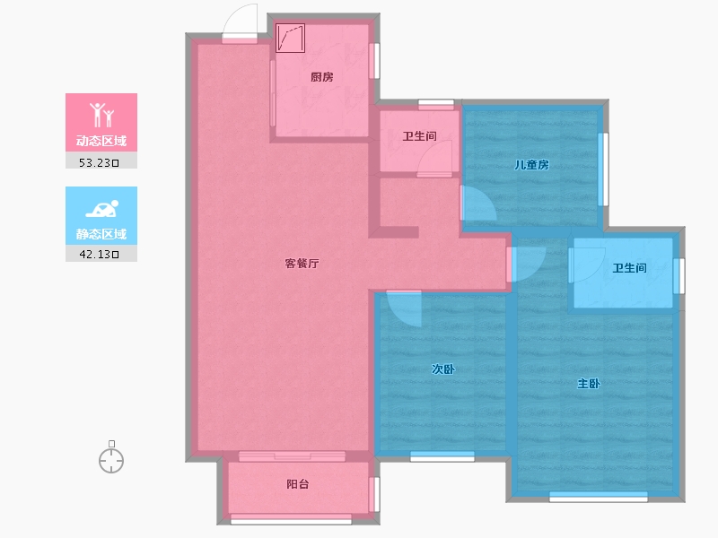 河北省-石家庄市-天山·国宾壹号-84.81-户型库-动静分区