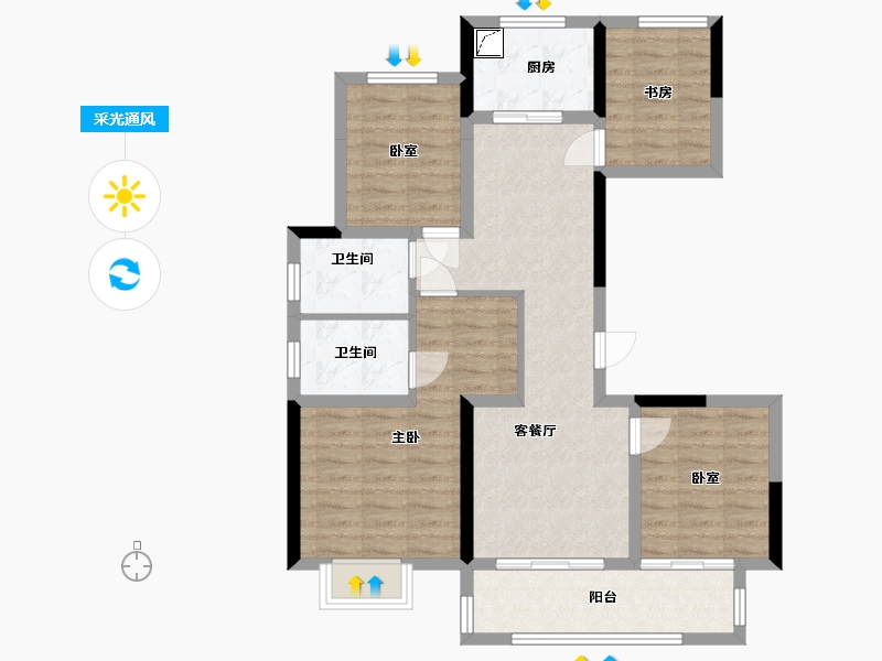 江苏省-盐城市-首府一号-98.00-户型库-采光通风