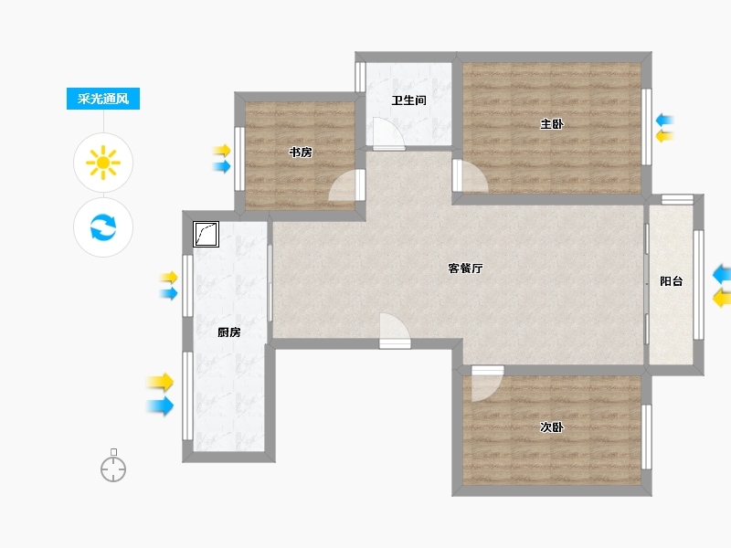 宁夏回族自治区-银川市-蓝景苑-128.00-户型库-采光通风