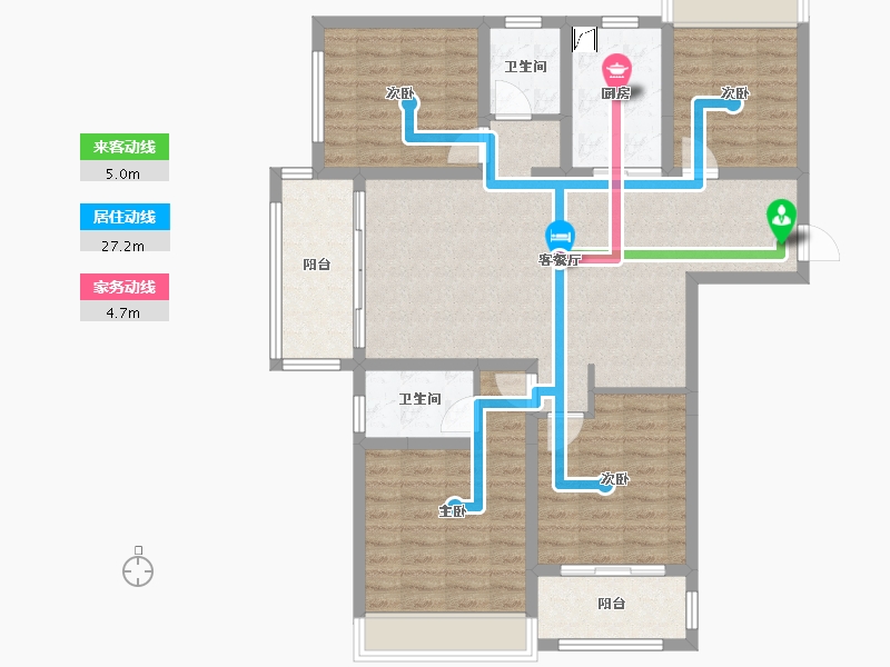 河南省-南阳市-荣耀龙城·观澜首府-156.00-户型库-动静线