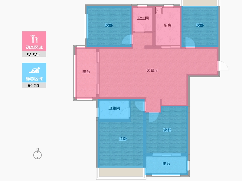 河南省-南阳市-荣耀龙城·观澜首府-156.00-户型库-动静分区