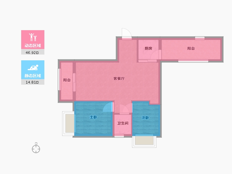 广东省-广州市-榕悦花园-51.95-户型库-动静分区