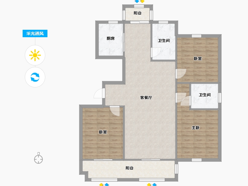 江苏省-南通市-红星嘉苑-109.00-户型库-采光通风