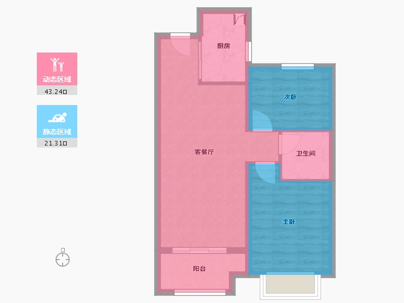 山西省-太原市-红星 紫御华府-65.18-户型库-动静分区