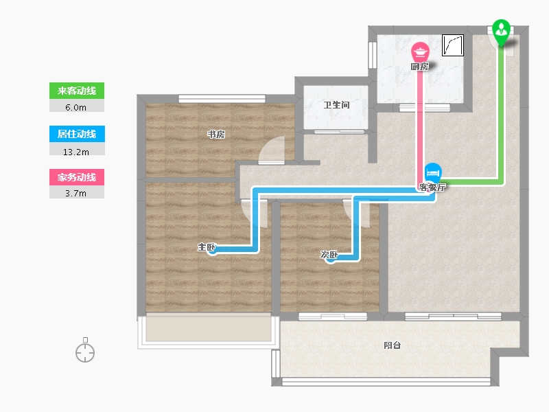 江苏省-盐城市-碧桂园玖玺-86.00-户型库-动静线