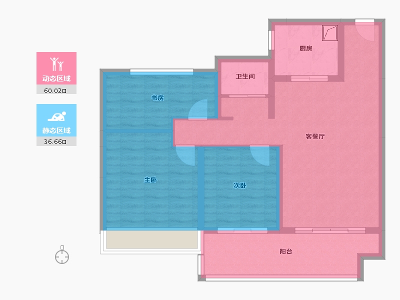 江苏省-盐城市-碧桂园玖玺-86.00-户型库-动静分区