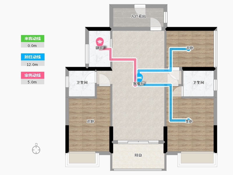 广东省-肇庆市-囍园商住小区-84.00-户型库-动静线