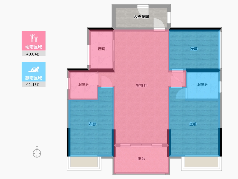 广东省-肇庆市-囍园商住小区-84.00-户型库-动静分区