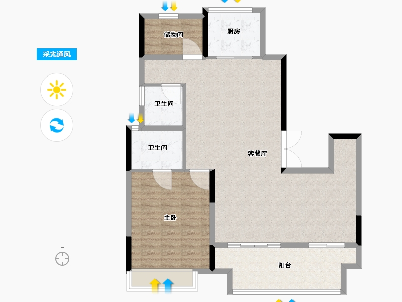 江苏省-苏州市-张家港翡翠公馆-99.00-户型库-采光通风