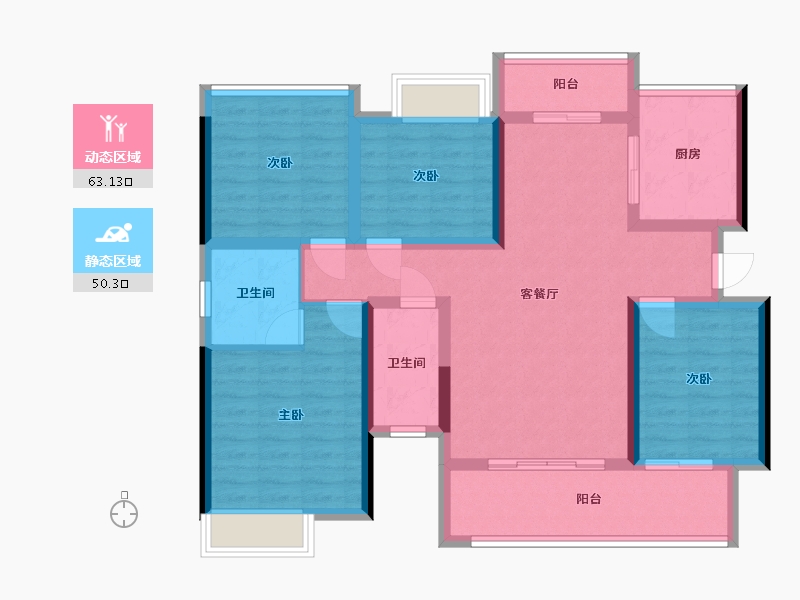 广西壮族自治区-梧州市-彰泰滨江学府-120.00-户型库-动静分区