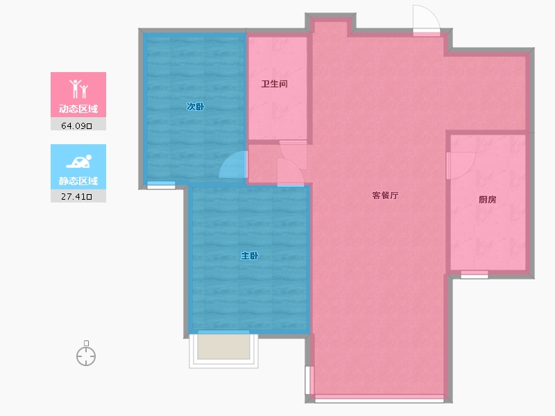 山东省-德州市-嘉诚东郡-B区-87.00-户型库-动静分区