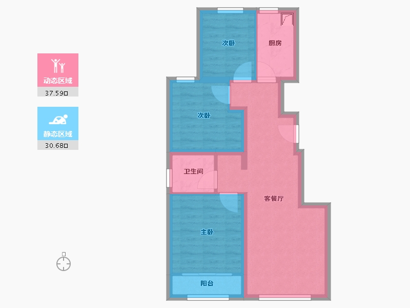 北京-北京市-凤栖家园-70.00-户型库-动静分区