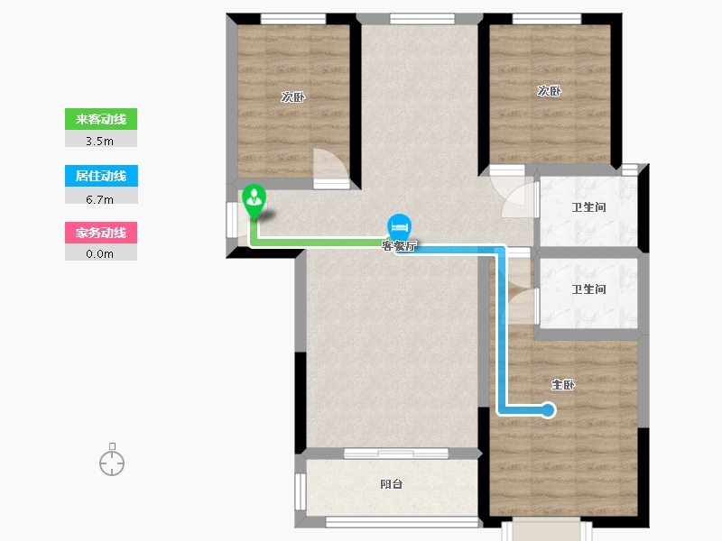 陕西省-榆林市-巨威金水熙岸-90.00-户型库-动静线