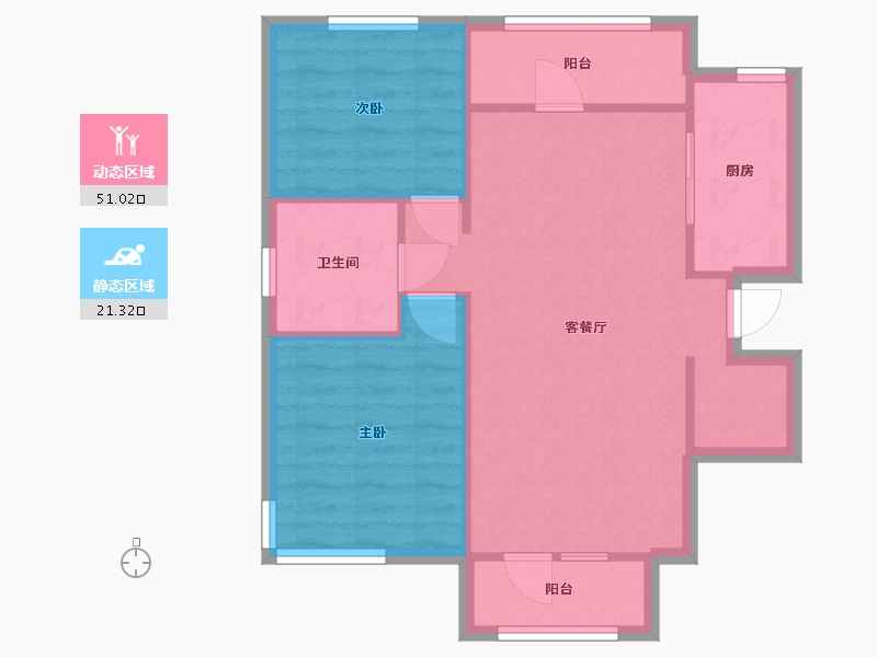 天津-天津市-纯皓家园-63.44-户型库-动静分区