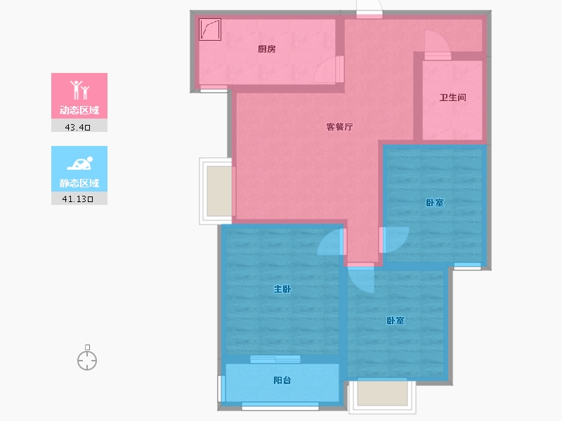 甘肃省-平凉市-兴盛茗馨佳园小区-84.98-户型库-动静分区