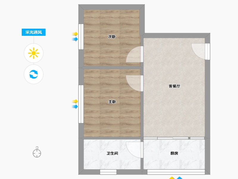 贵州省-贵阳市-世纪园-46.00-户型库-采光通风