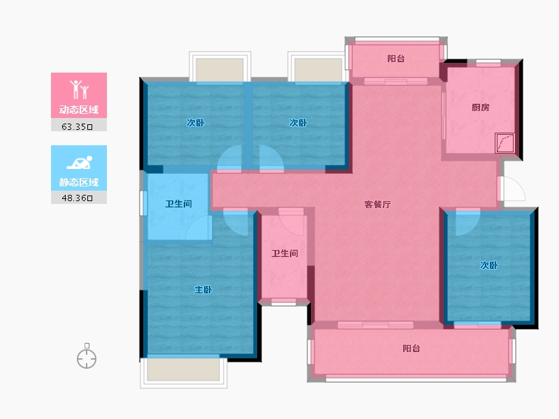 广西壮族自治区-梧州市-滨江学府-103.00-户型库-动静分区