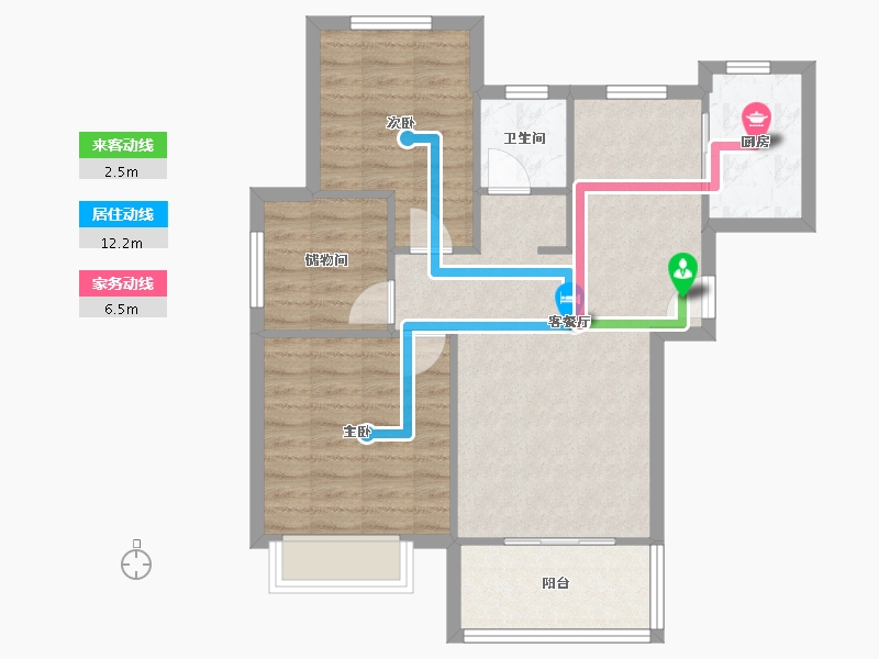 安徽省-合肥市-蜀沁园-西区-90.00-户型库-动静线