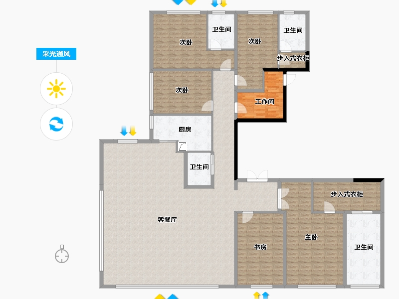 陕西省-西安市-万达天鼎-3.00-户型库-采光通风