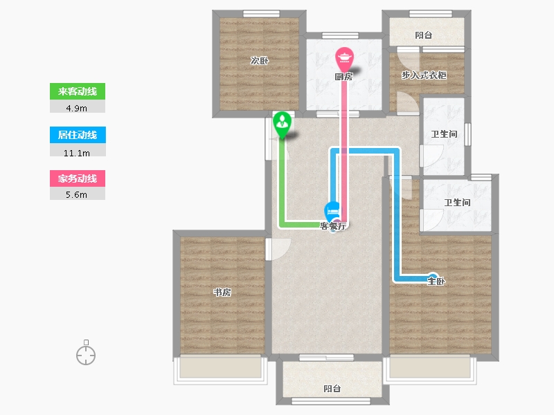 江苏省-徐州市-贾汪南湖雅园-109.82-户型库-动静线