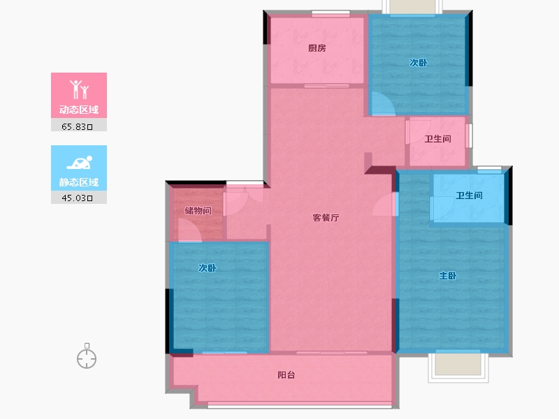 江苏省-常州市-铂悦时代-105.09-户型库-动静分区