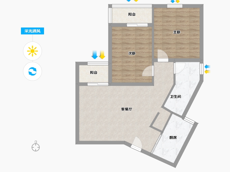 湖北省-黄石市-腾龙·龙湾一品-79.00-户型库-采光通风