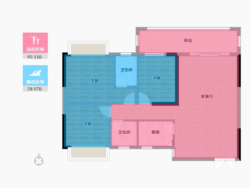 湖南省-衡阳市-盛世名都-91.00-户型库-动静分区