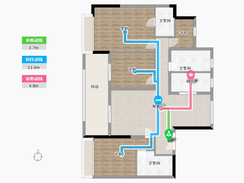 江苏省-苏州市-滨江铂珺-123.00-户型库-动静线