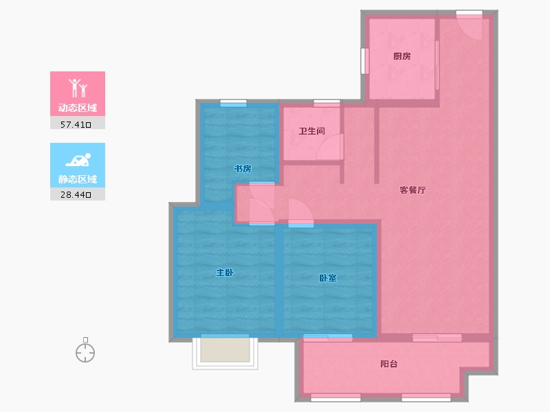 安徽省-马鞍山市-新城璟玥-76.00-户型库-动静分区