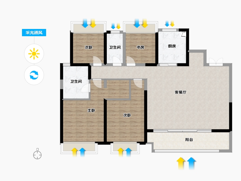 江苏省-扬州市-吾悦·虎踞湾-152.00-户型库-采光通风