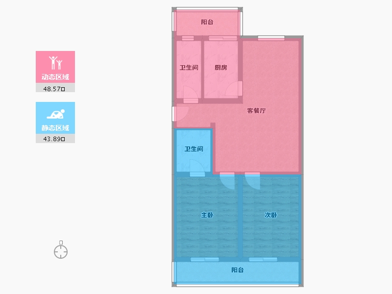 北京-北京市-温泉花园-82.00-户型库-动静分区