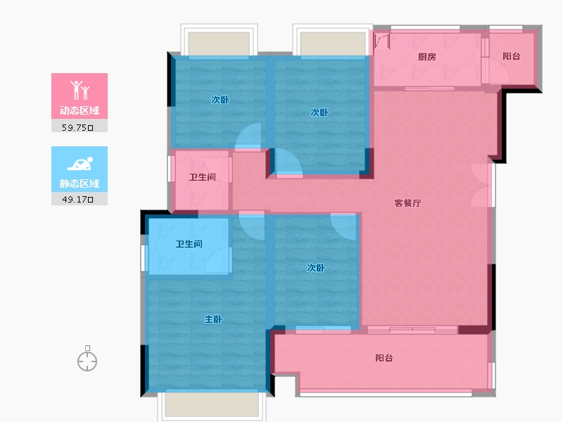 重庆-重庆市-集美牡丹湖-99.00-户型库-动静分区