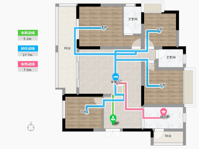 湖北省-十堰市-汉成天地-106.00-户型库-动静线