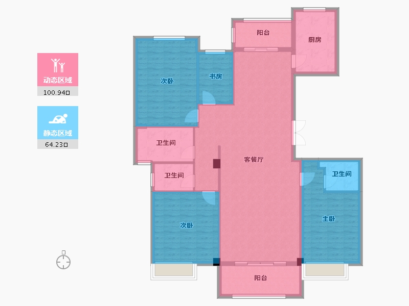 山东省-菏泽市-铂金华府-151.00-户型库-动静分区