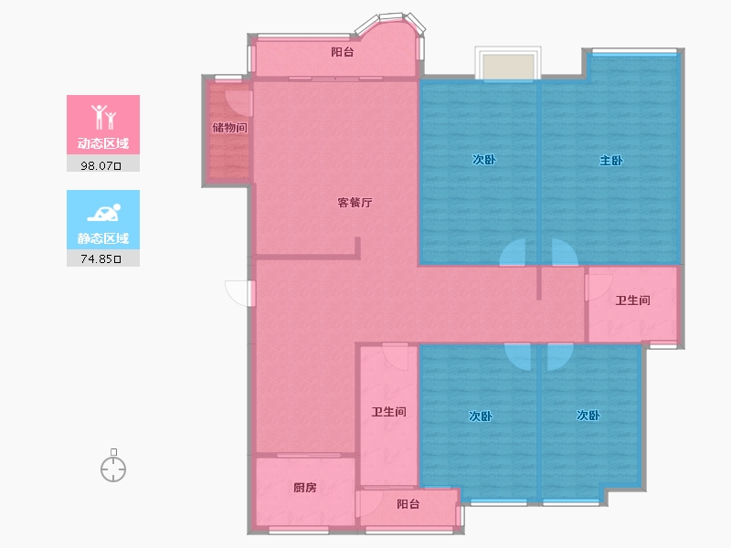 云南省-昆明市-江东耀龙康城-158.04-户型库-动静分区