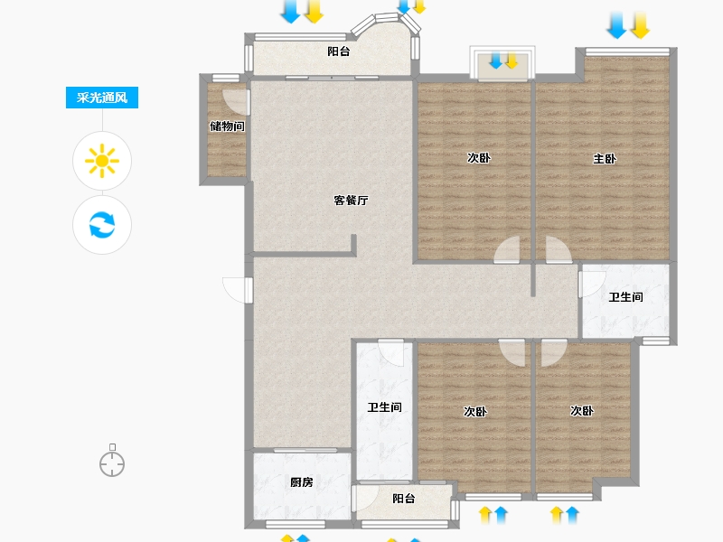 云南省-昆明市-江东耀龙康城-158.04-户型库-采光通风