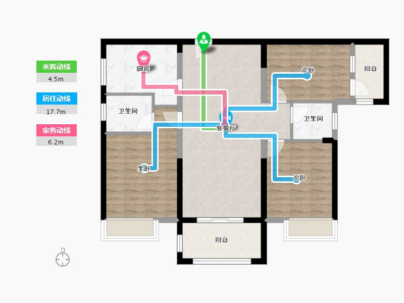 湖北省-孝感市-全洲桃源-91.00-户型库-动静线