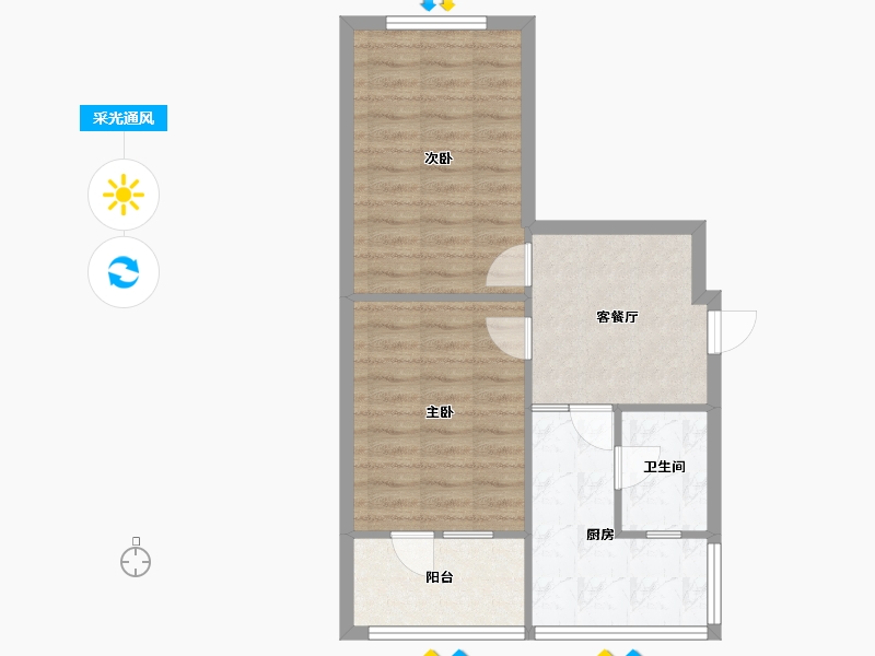 四川省-成都市-高攀路21号院-55.16-户型库-采光通风