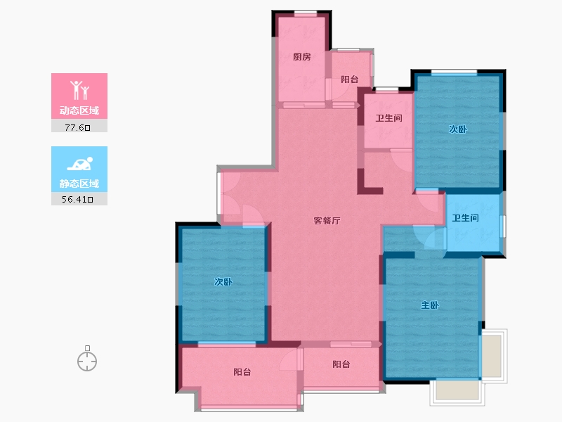 河南省-郑州市-河南农业大学龙子湖生活区-120.00-户型库-动静分区