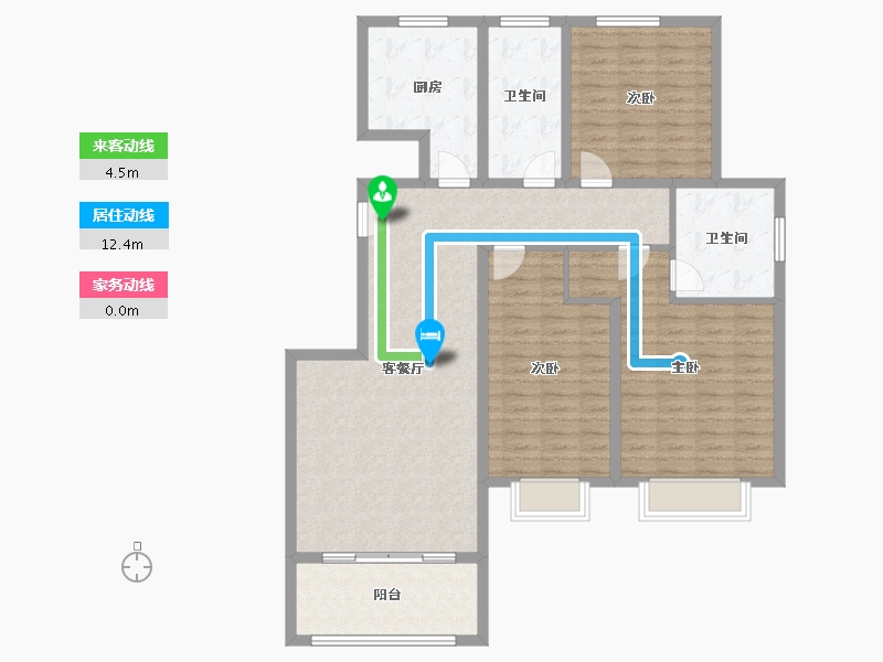 山东省-烟台市-山水华庭-121.00-户型库-动静线