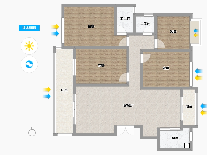 江西省-赣州市-全南蓝湾半岛-115.72-户型库-采光通风