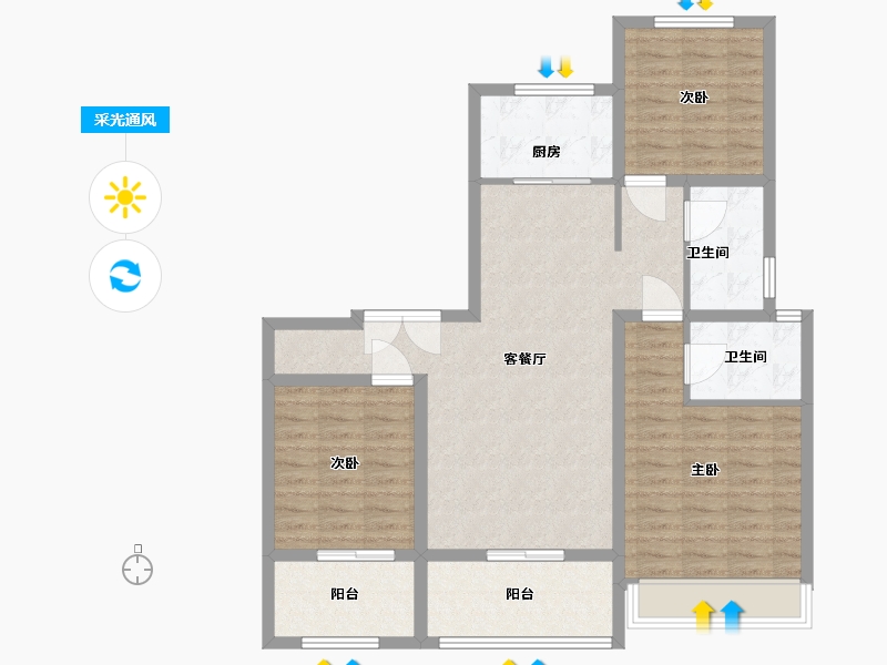 河南省-濮阳市-崛起尚合府-99.00-户型库-采光通风