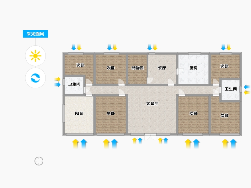 北京-北京市-土堤村-165.00-户型库-采光通风