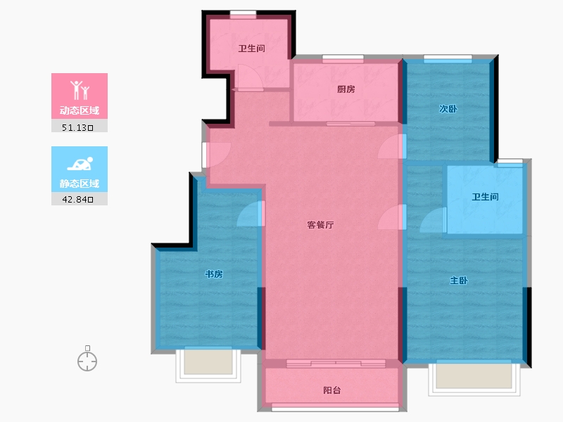 天津-天津市-龙湖紫宸-84.00-户型库-动静分区