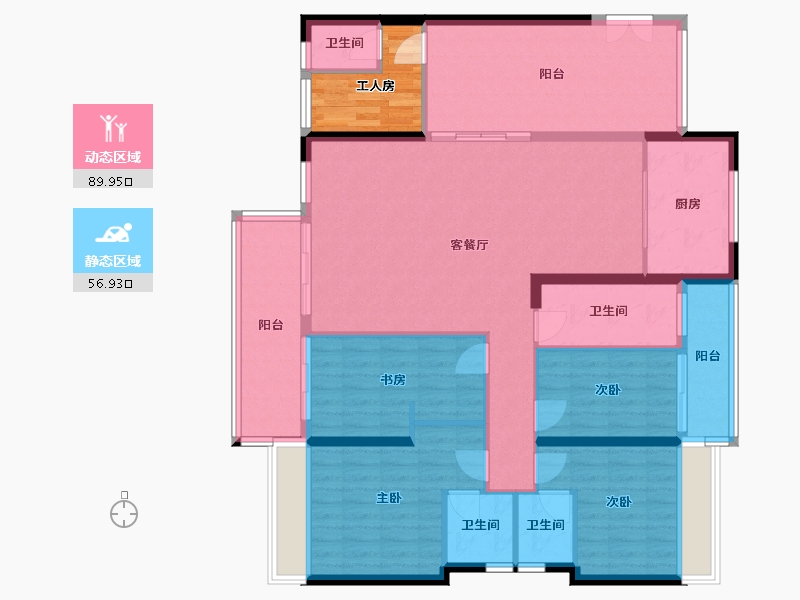 广东省-揭阳市-博雅苑-134.53-户型库-动静分区