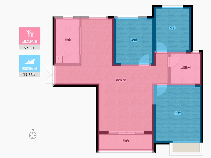 河南省-郑州市-辛庄安置房-89.00-户型库-动静分区