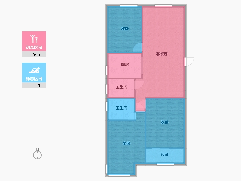 山东省-菏泽市-龙翔南湖公馆-110.21-户型库-动静分区