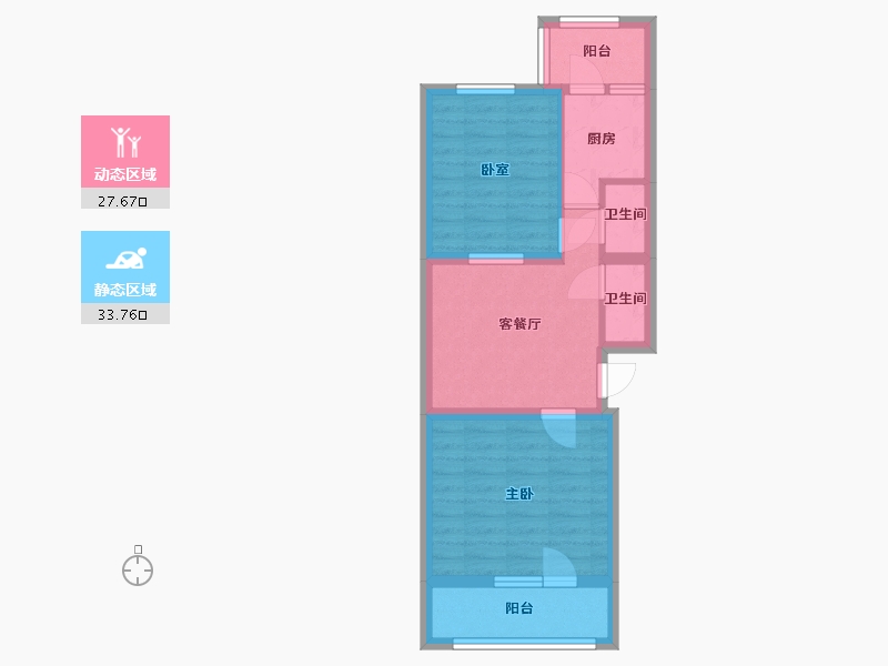 北京-北京市-枣园东里-西区-62.29-户型库-动静分区