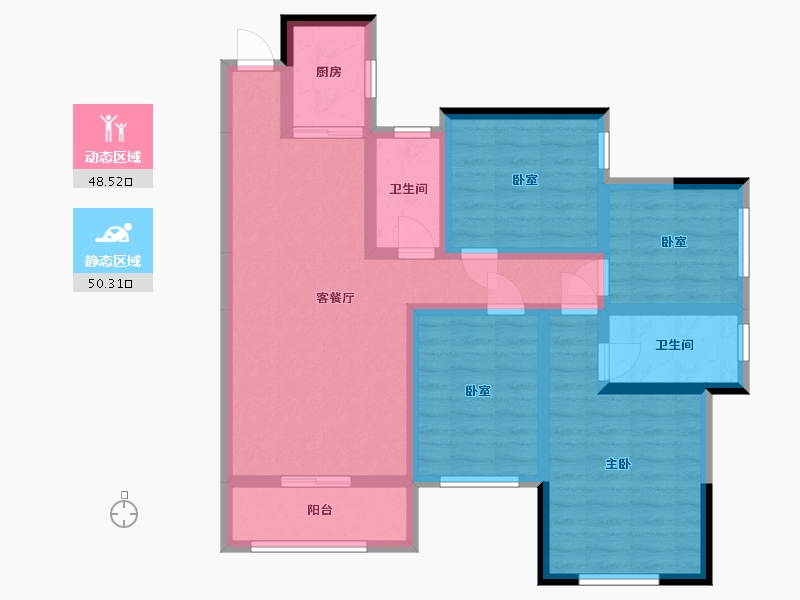 广西壮族自治区-桂林市-众阳华城-99.00-户型库-动静分区