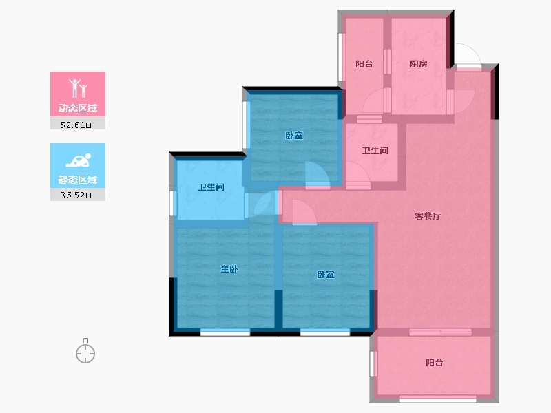 四川省-宜宾市-阳光天著-78.00-户型库-动静分区